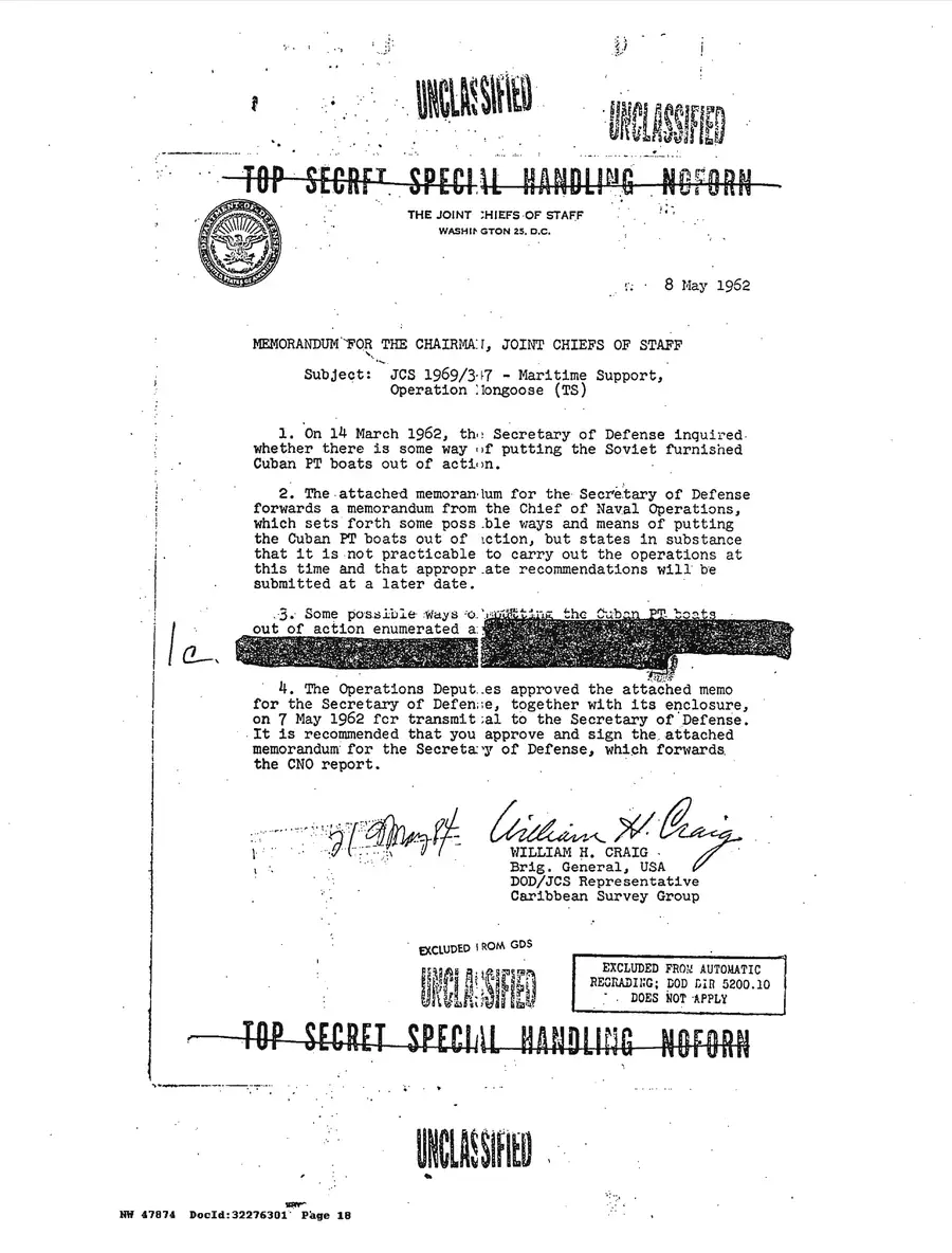 Operation Northwoods — Joint Chiefs of Staff, 1962: source page 18 of 212, the released scan