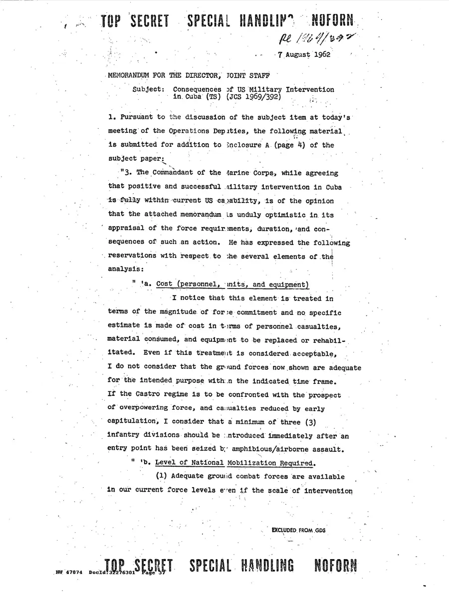 Operation Northwoods — Joint Chiefs of Staff, 1962: source page 37 of 212, the released scan