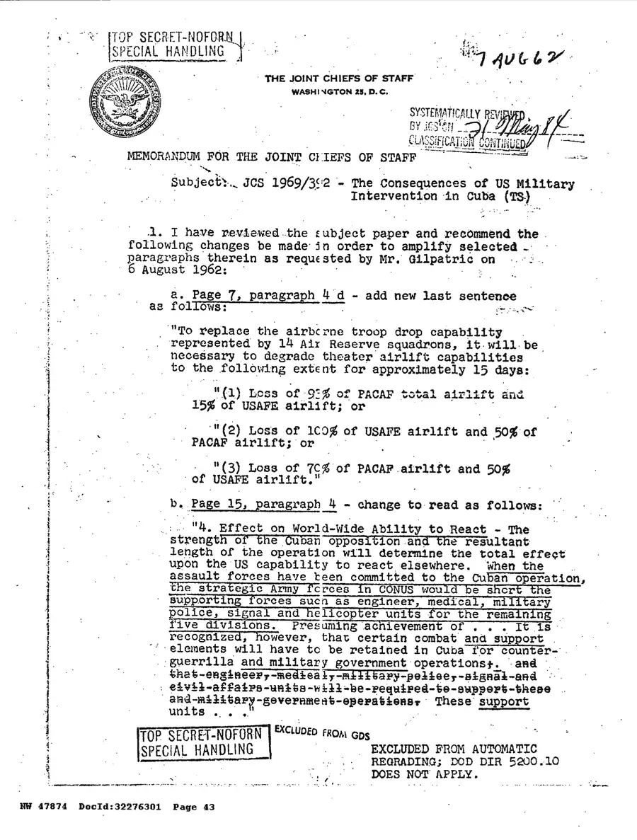 Operation Northwoods — Joint Chiefs of Staff, 1962: source page 43 of 212, the released scan