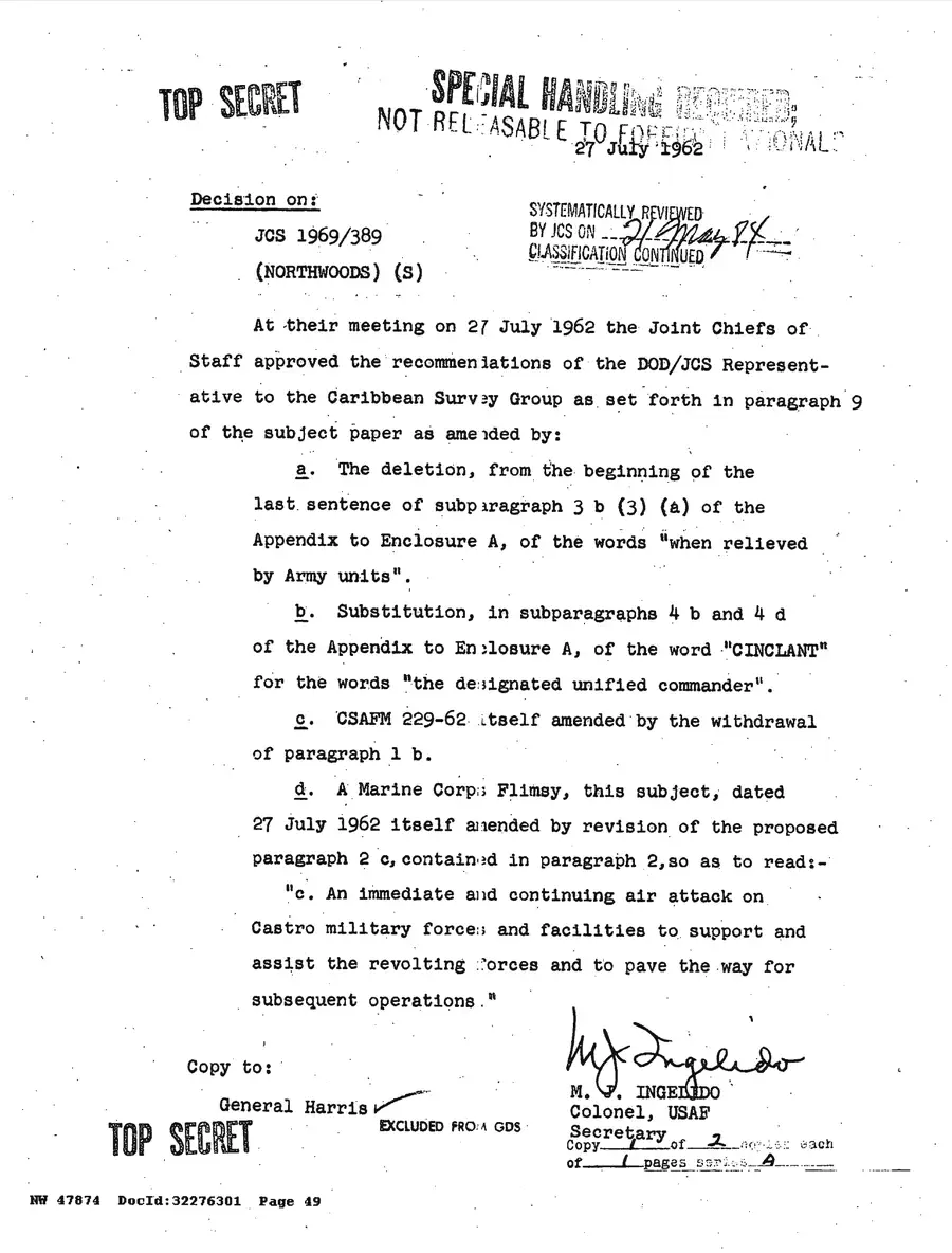 Operation Northwoods — Joint Chiefs of Staff, 1962: source page 49 of 212, the released scan