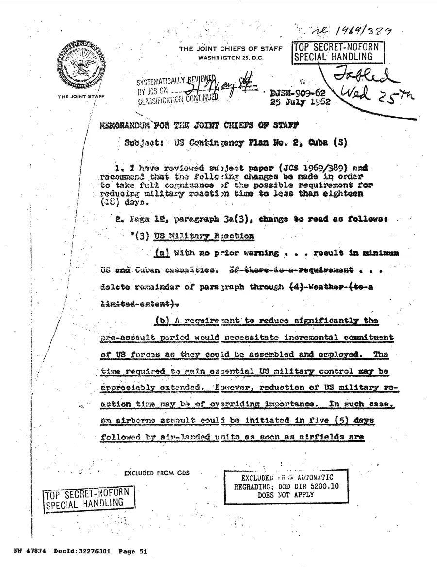 Operation Northwoods — Joint Chiefs of Staff, 1962: source page 51 of 212, the released scan