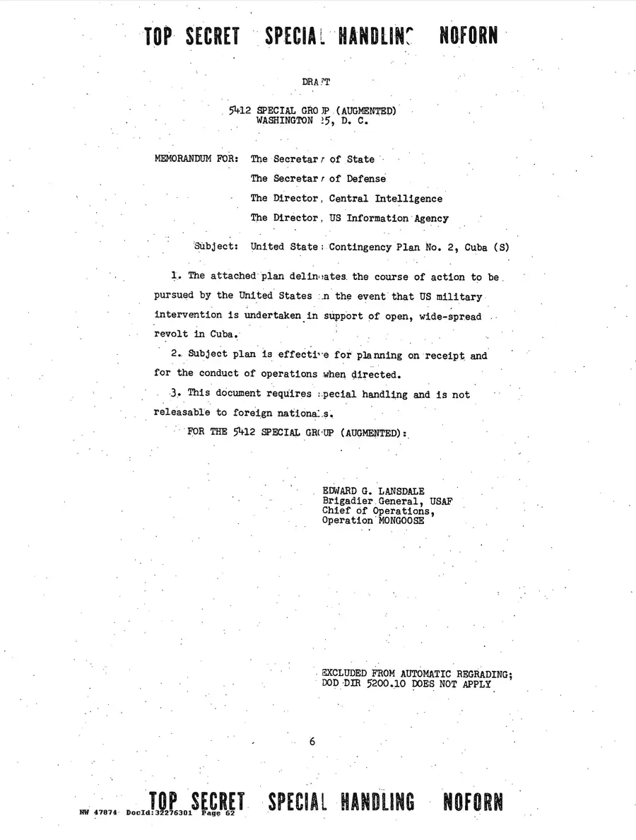 Operation Northwoods — Joint Chiefs of Staff, 1962: source page 62 of 212, the released scan