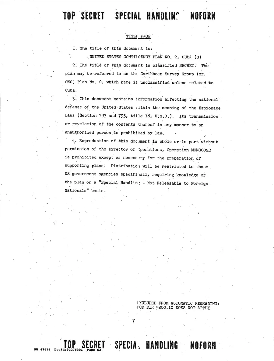 Operation Northwoods — Joint Chiefs of Staff, 1962: source page 63 of 212, the released scan