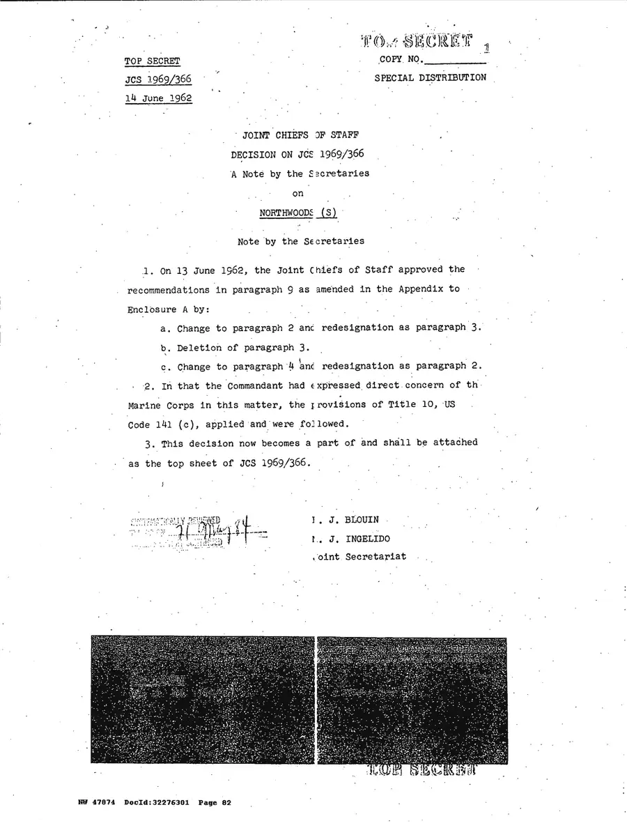 Operation Northwoods — Joint Chiefs of Staff, 1962: source page 82 of 212, the released scan