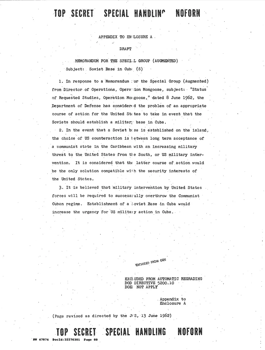 Operation Northwoods — Joint Chiefs of Staff, 1962: source page 88 of 212, the released scan