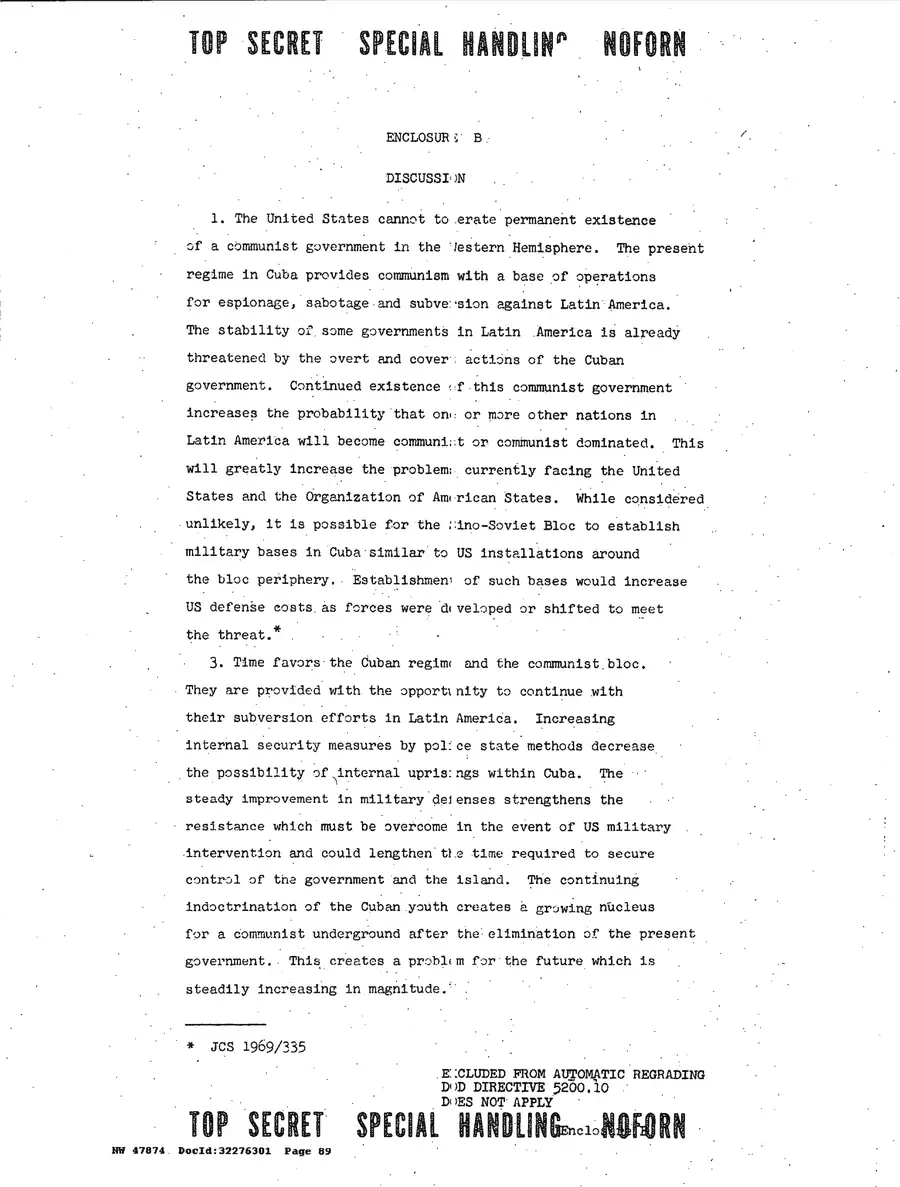 Operation Northwoods — Joint Chiefs of Staff, 1962: source page 89 of 212, the released scan