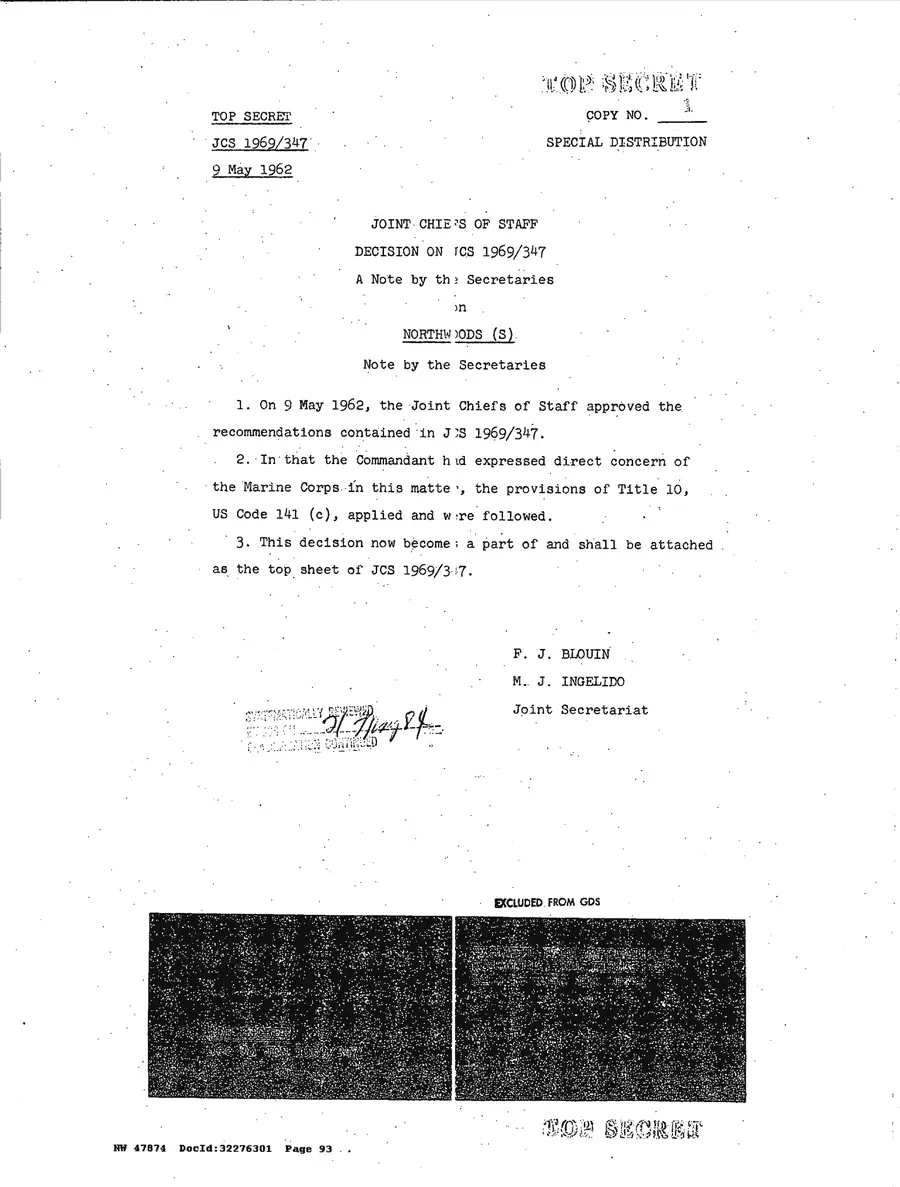 Operation Northwoods — Joint Chiefs of Staff, 1962: source page 93 of 212, the released scan