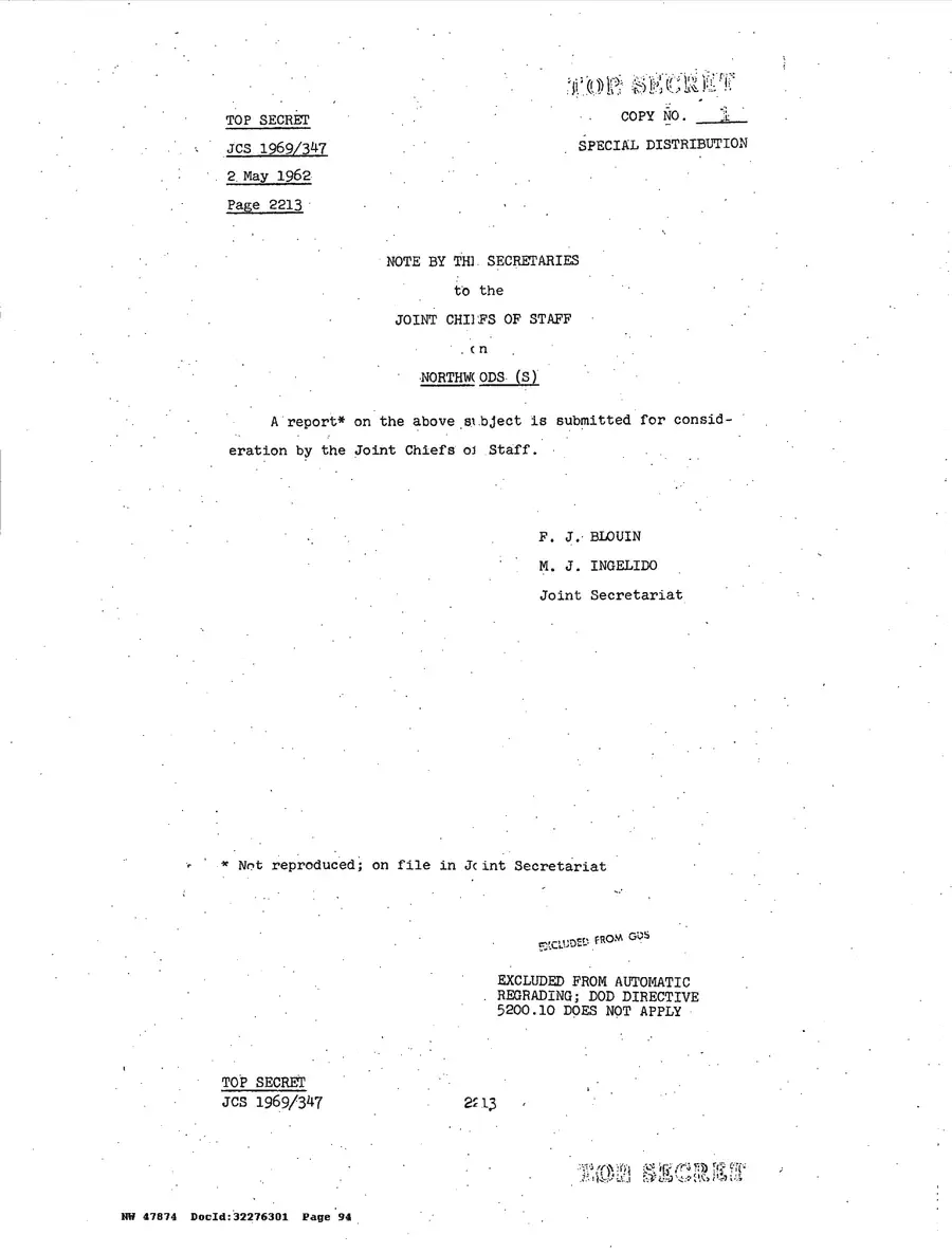 Operation Northwoods — Joint Chiefs of Staff, 1962: source page 94 of 212, the released scan