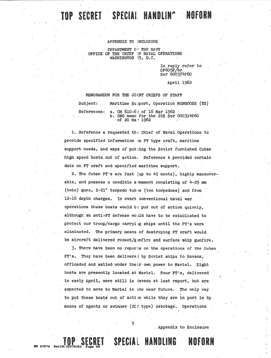 Operation Northwoods — Joint Chiefs of Staff, 1962: source page 99 of 212, the released scan