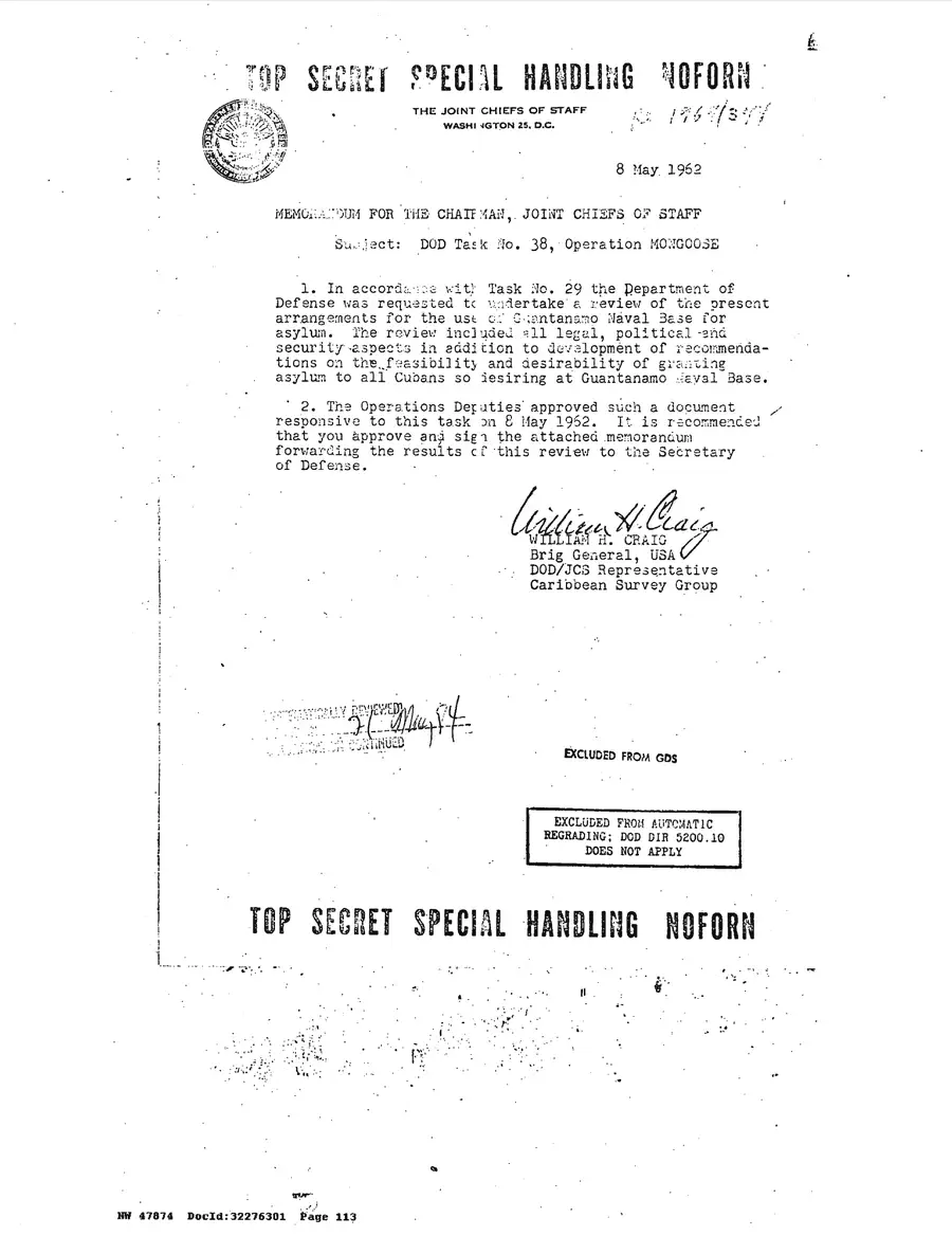 Operation Northwoods — Joint Chiefs of Staff, 1962: source page 113 of 212, the released scan
