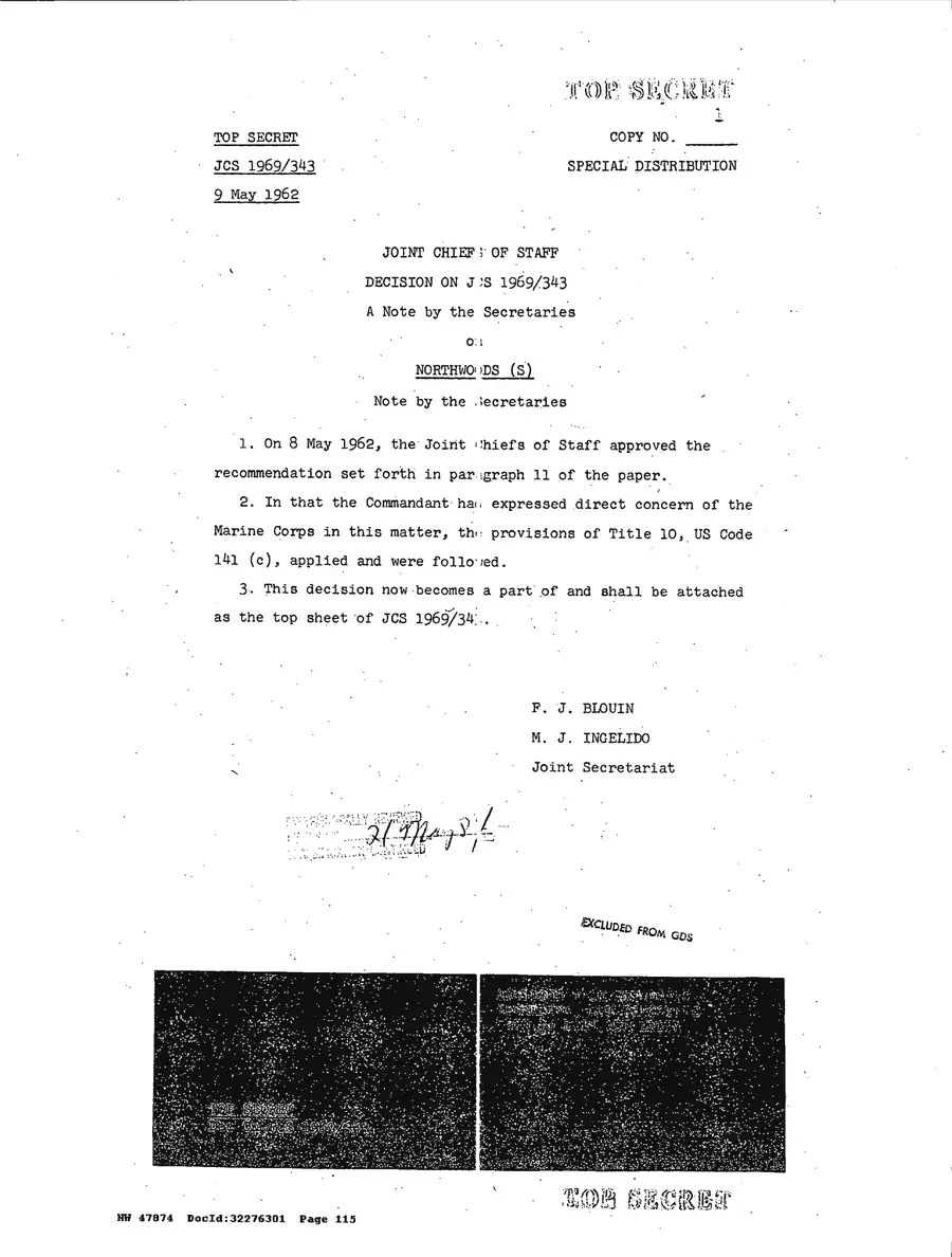 Operation Northwoods — Joint Chiefs of Staff, 1962: source page 115 of 212, the released scan