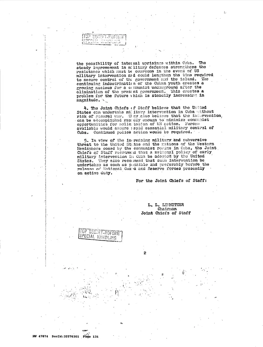 Operation Northwoods — Joint Chiefs of Staff, 1962: source page 131 of 212, the released scan