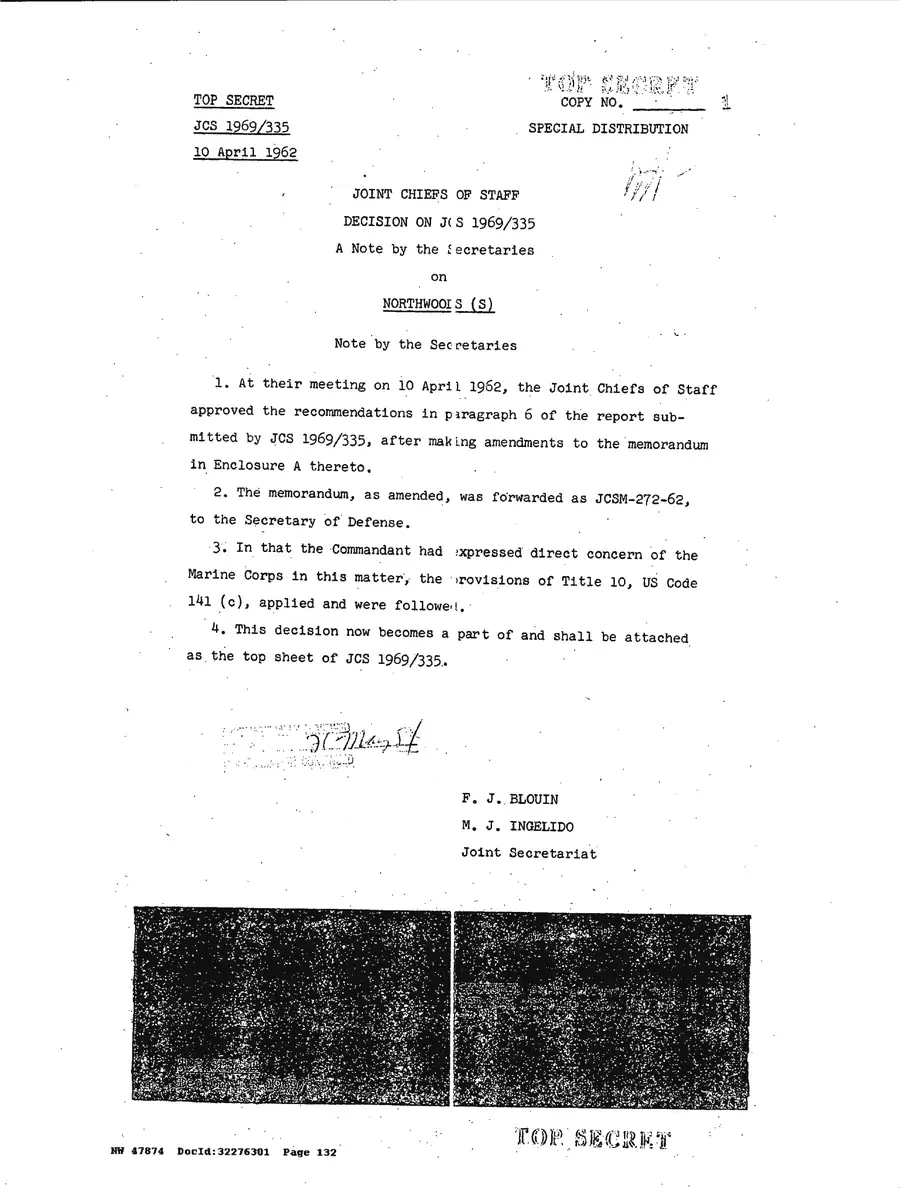 Operation Northwoods — Joint Chiefs of Staff, 1962: source page 132 of 212, the released scan
