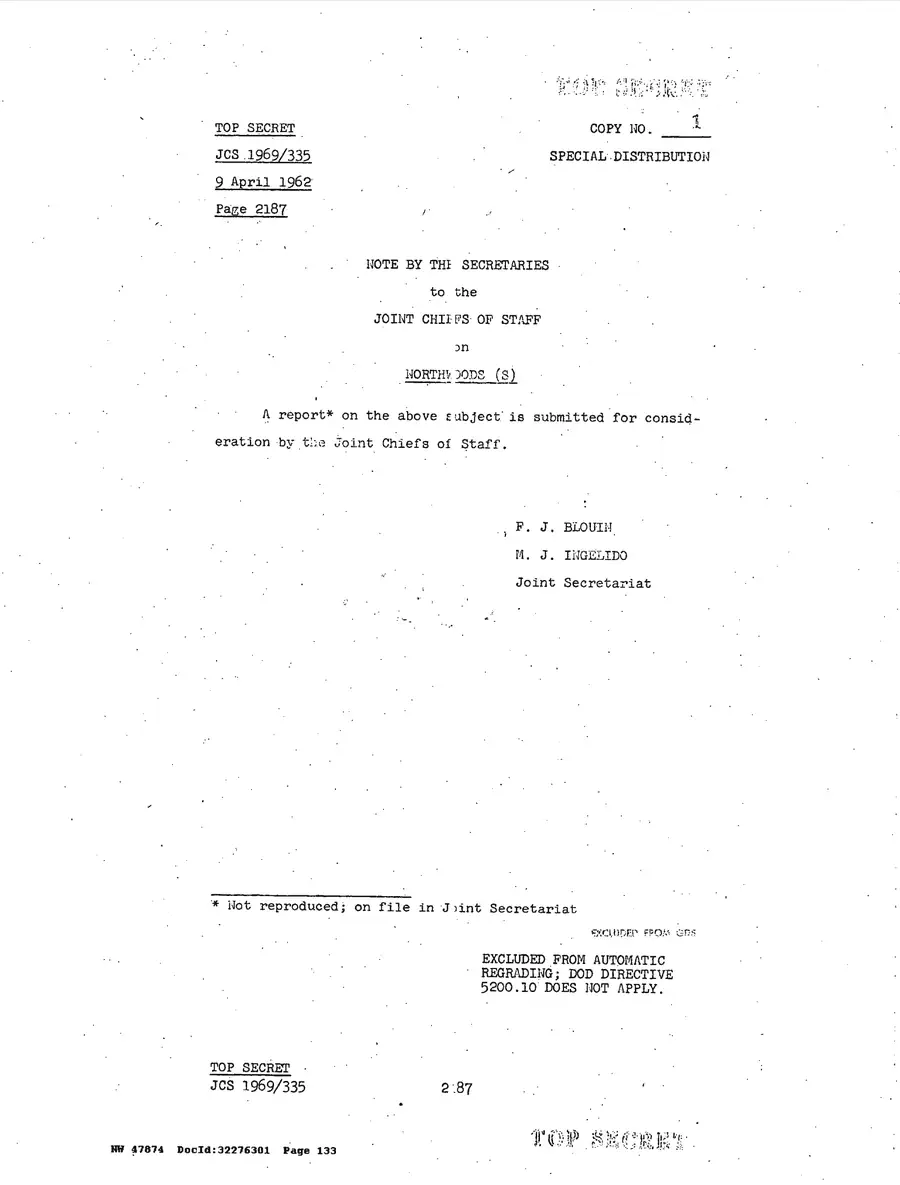 Operation Northwoods — Joint Chiefs of Staff, 1962: source page 133 of 212, the released scan