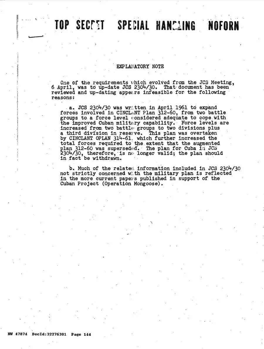 Operation Northwoods — Joint Chiefs of Staff, 1962: source page 144 of 212, the released scan