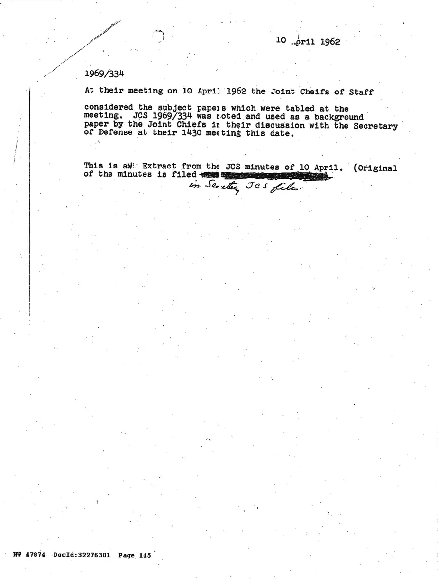 Operation Northwoods — Joint Chiefs of Staff, 1962: source page 145 of 212, the released scan