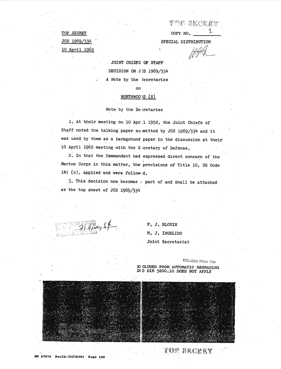 Operation Northwoods — Joint Chiefs of Staff, 1962: source page 146 of 212, the released scan