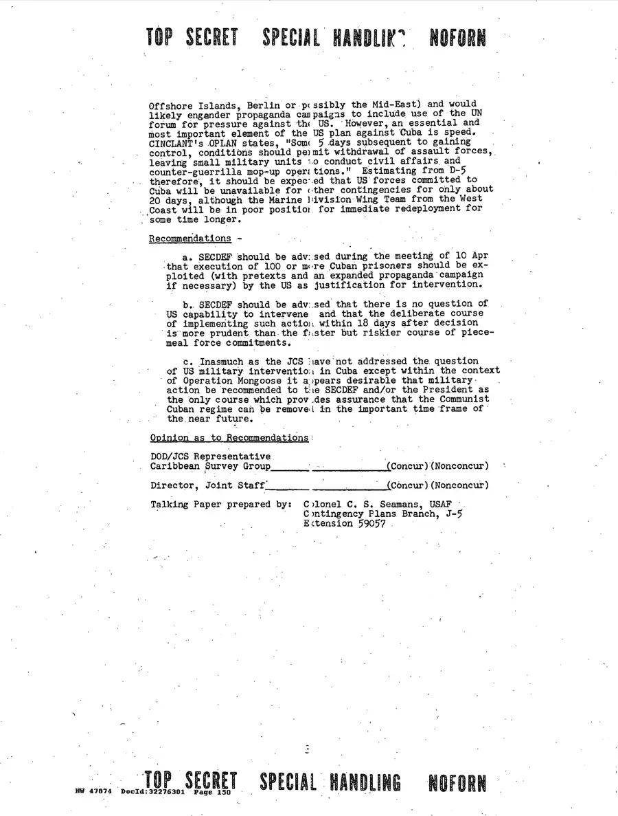 Operation Northwoods — Joint Chiefs of Staff, 1962: source page 150 of 212, the released scan