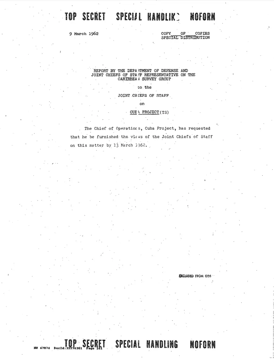 Operation Northwoods — Joint Chiefs of Staff, 1962: source page 161 of 212, the released scan