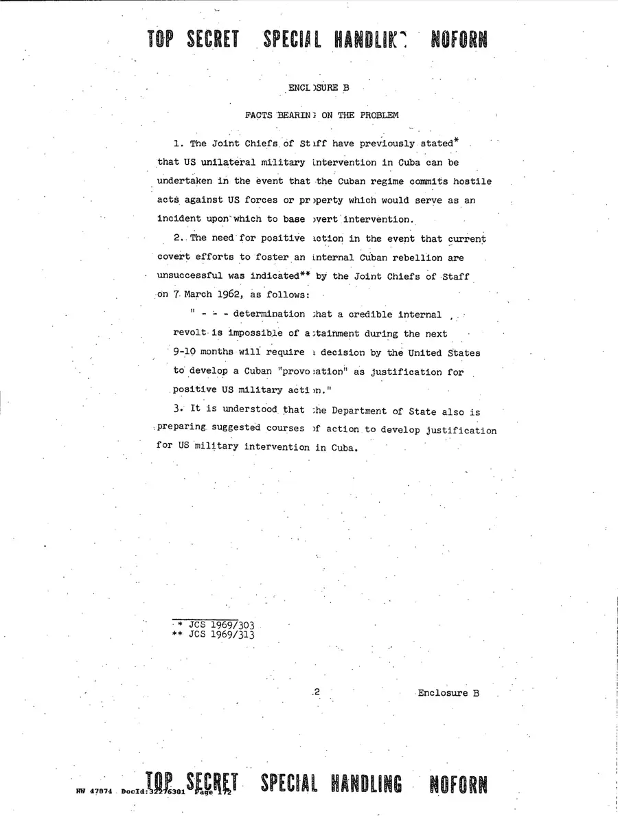 Operation Northwoods — Joint Chiefs of Staff, 1962: source page 172 of 212, the released scan