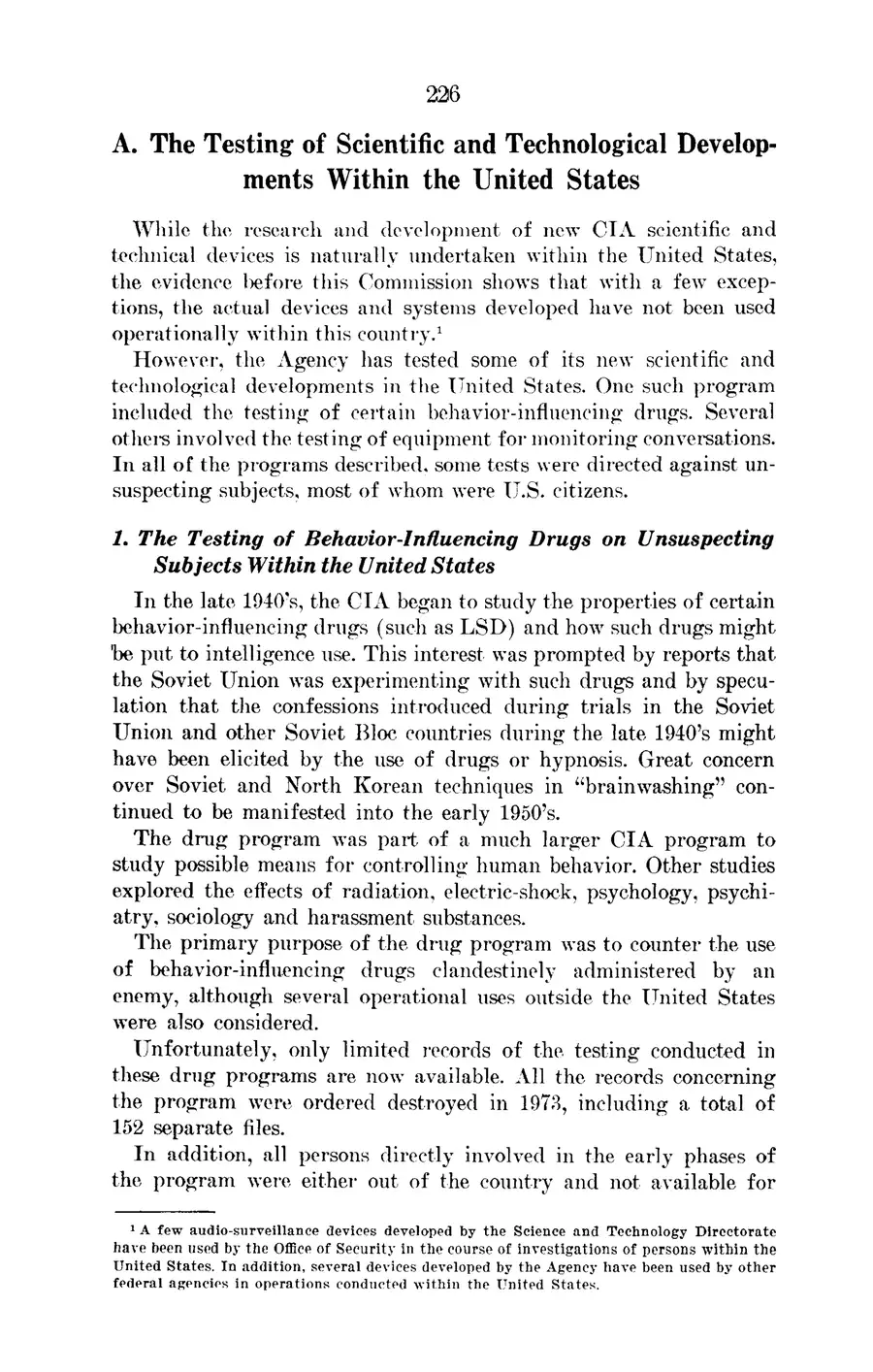 Rockefeller Commission, Chapter 16 — Commission on CIA Activities within the United States, 1975: source page 2 of 7, the released scan
